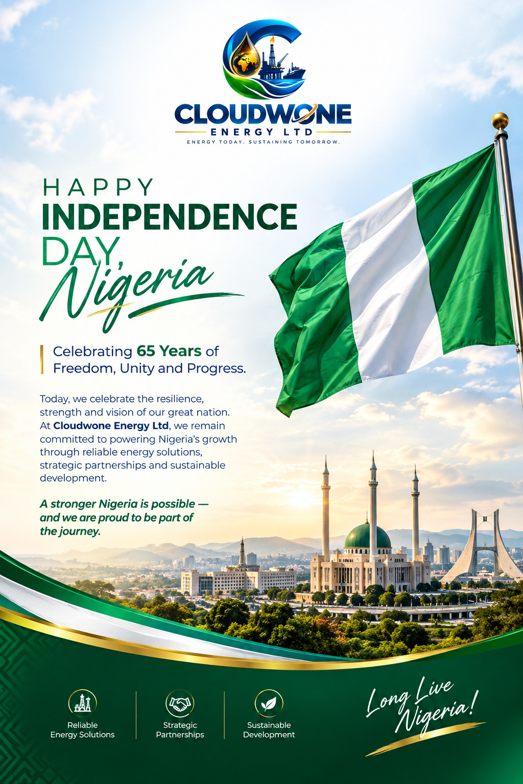 Wishing our dear country, Nigeria, a Happy Independence Day celebration.
